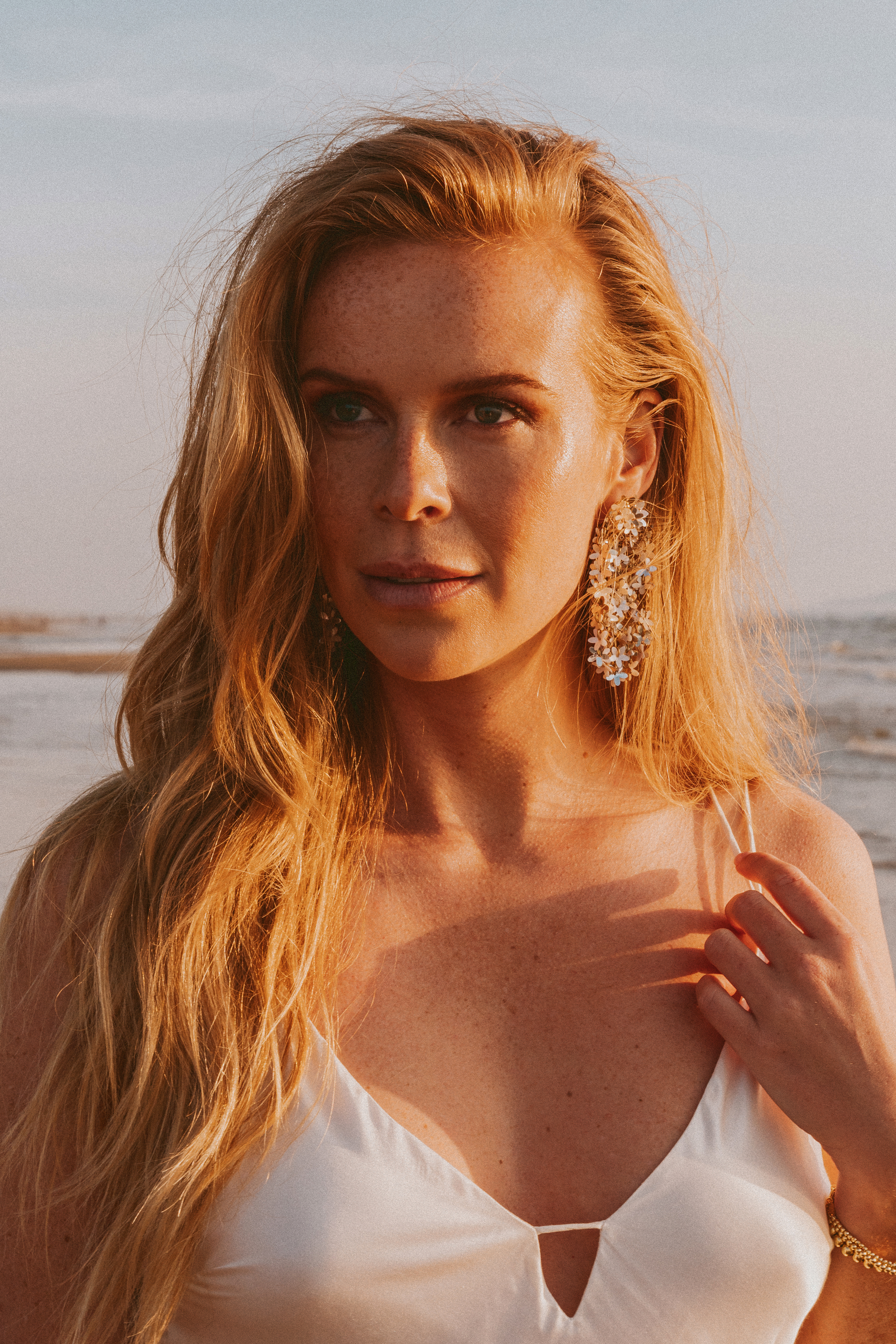 Silver Gold Sequin Flower Rain EarringsLott Gioielli